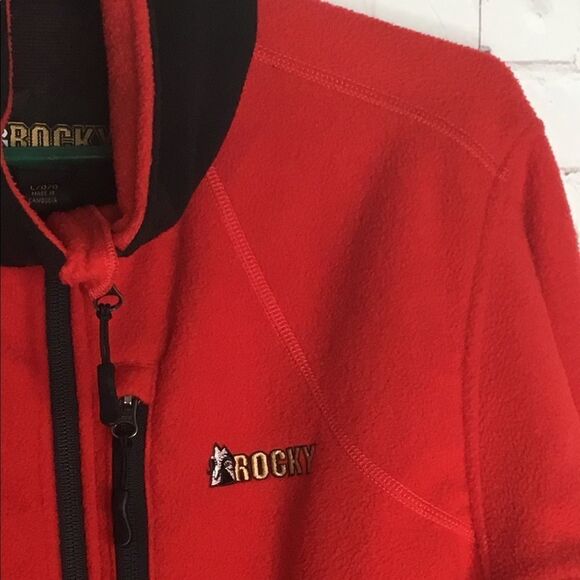 Rocky Men’s Large Red Fleece Jacket ColorBlock  Worn Once Size L - Picture 5 of 16